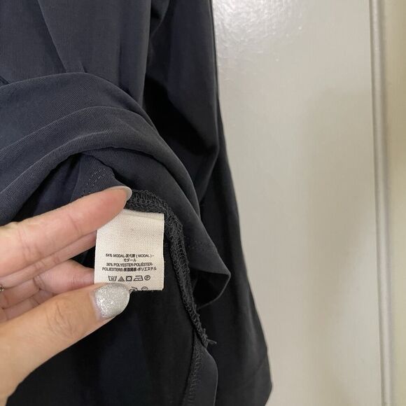 Free People We the Free high low Henley top navy black XS - Picture 4 of 6